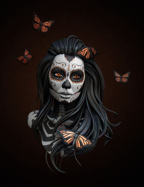 Sugar Skull Girl Art Print Ubicaciondepersonascdmxgobmx