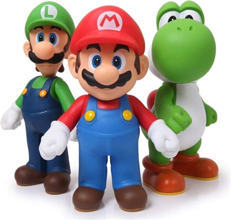 Lot De Figurines Super Mario Bros Luigi Mario Yoshi En Pvc Cm Sexiz Pix