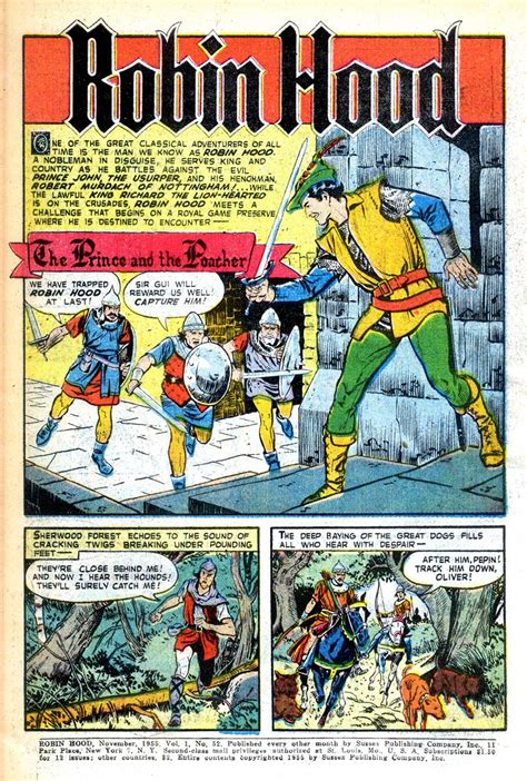 Old Fashioned Comics Robin Hood The Adventures Of Robin Hood Magazine Enterprises