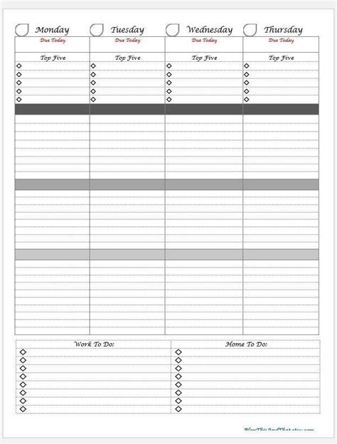 Weekly Planner Printable Vertical Weekly Planner Weekly Etsy