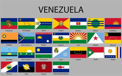 Todas Banderas Estados De Venezuela 21808045 Vector En Vecteezy