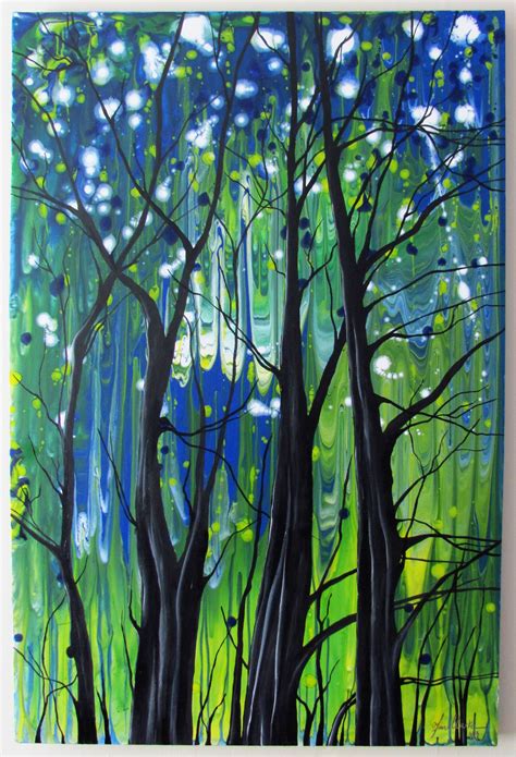 Mystical Forest Abstract Tree Abstract Painting Acrylic Forest Painting