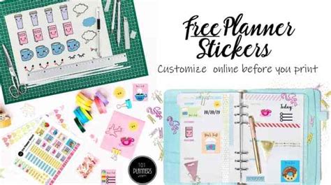 Free Printable Planner Stickers Customizable Instant Download