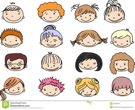 Cartoon Cute Facesvector Stock Vector Image Of Colors