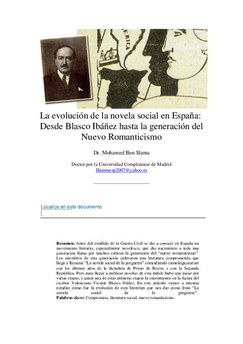 Pdf La Evolución De La Novela Social En España Desde Blasco Ibáñez