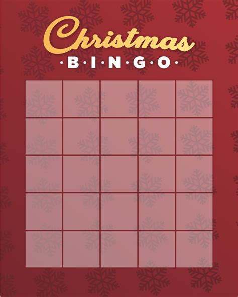 Printable Blank Christmas Bingo Cards