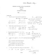 Monday, march 31 individual remediation: Test Review Unit 3 Answer Key - key Algebra 2 Test Review ...
