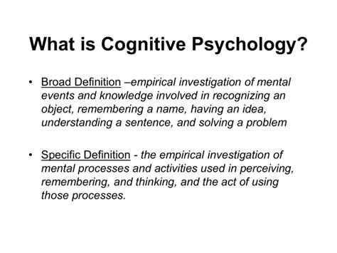 What Is Cognitive Psychology Decision Attention And Memory Lab