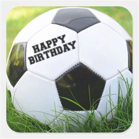 Happy Birthday Soccer Ball Square Sticker