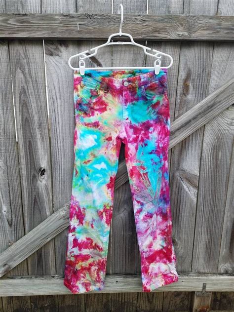 Tie Dye Womens Denim Jeans Upcycled Womens Tie Dye Jeans Festival