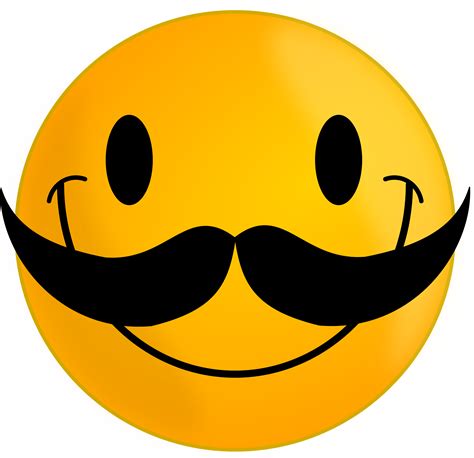 Smiley With Mustache Vector Clipart Image Free Stock Photo Public