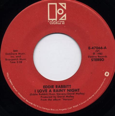 Eddie Rabbitt I Love A Rainy Night Vinyl 7 45 Rpm Single Stereo