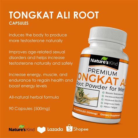 tongkat ali root capsules nature s best testosterone booster and mos nature s kind nutrition