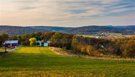 Vista Di Rolling Hills In Frederick County Rurale Maryland Fotografia