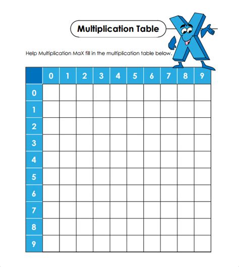 Free Printable Multiplication Chart Multiplication Worksheets 0 12 Printable Worksheets Master