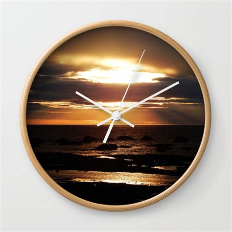 Golden Sunset Delight Wall Clock By Danbythesea Society6