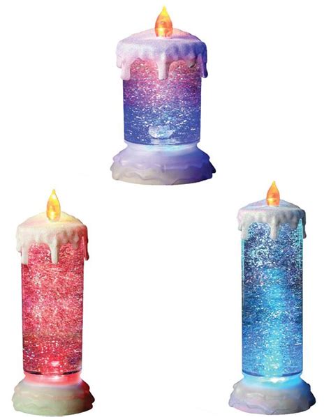 Colour Changing Glitter Water Flickering Led Candles Christmas Various