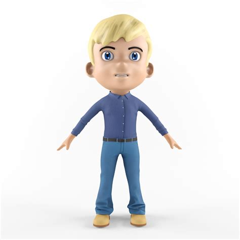 Cartoon Character Boy 3d Model