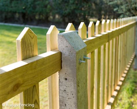Pointed Top Picket Fence Concrete Post Kudos Fencing Ltd