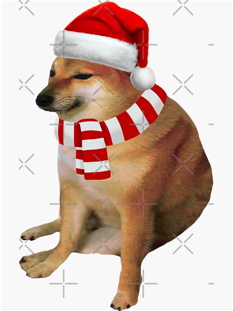 Pegatina Cheems Doge Navidad De Donatassab Redbubble
