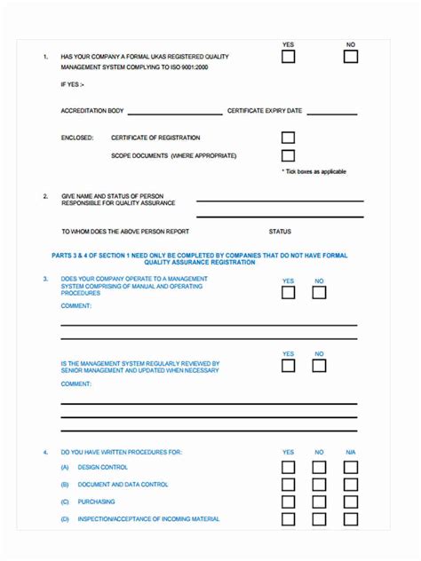 Free 9 Sample Vendor Questionnaire Forms In Pdf Excel