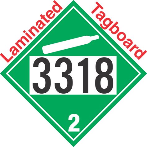 Non Flammable Gas Class 2 2 UN3318 Tagboard DOT Placard