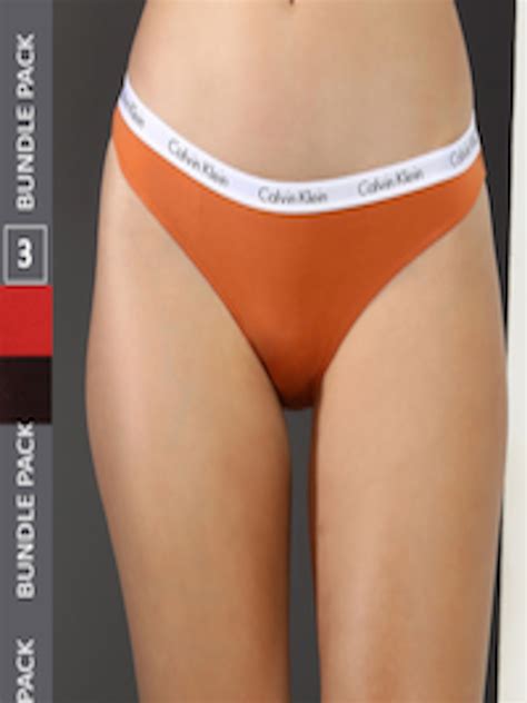Buy Calvin Klein Underwear Pack Of 3 Mid Rise Seamless Bikini Briefs Qd3588bov Briefs For
