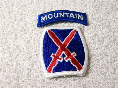 Us Army 10th Mountain Division Patch And Tab Used Etsy