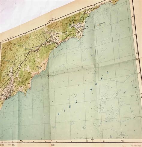 North Vietnamese Army Topographic Grid Map Secret 1200000 Phan Thiet