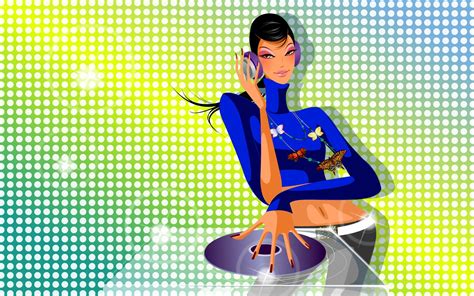 Vector Girl Dj Hd And Wide Wallpapers Music 1920x1200 Download Hd