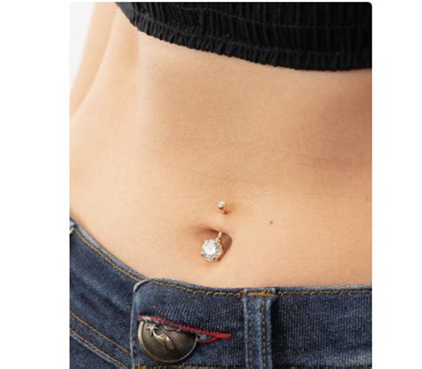 Diamond Belly Button Ring Small Ring Belly Ring Diamond Etsy