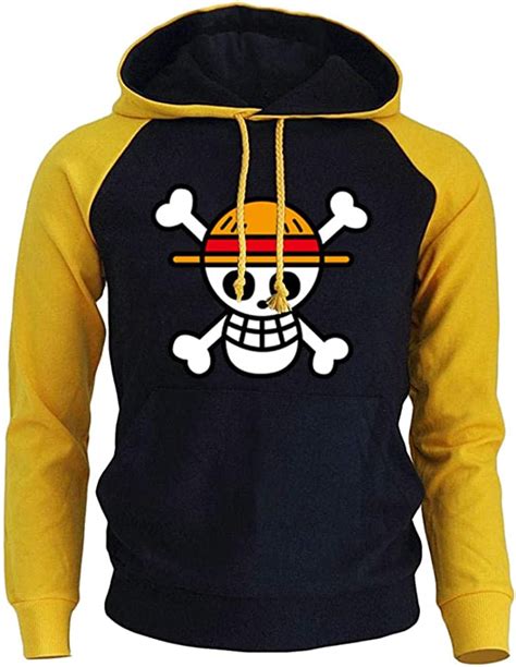 Dywlq One Piece Luffy Cartoon Print Hoodie Sweatshirts Men Hoodies With