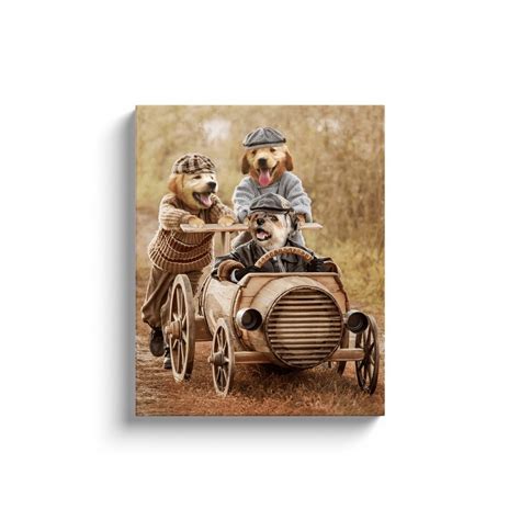 The Retro Racers Personalised Three Pet Canvas Fable And Fang
