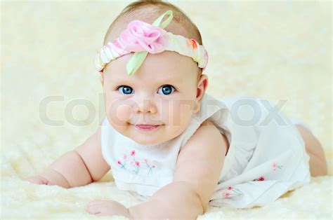 Adorable Baby Girl Stock Image Colourbox