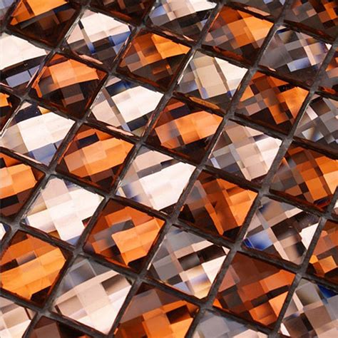 13 Faces Glass Mirror Mosaic Tiles Beveled Diamond Shiny Background