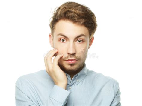 Portrait Of A Young Business Man Surprised Face Expression Stock Image