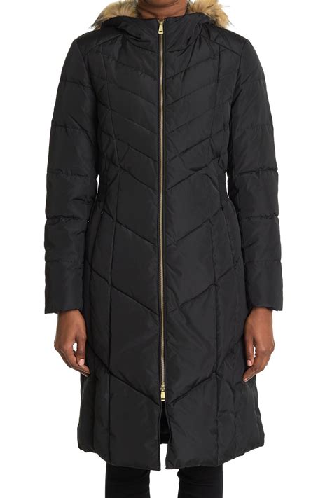 Cole Haan Down And Feather Puffer Jacket Black Editorialist