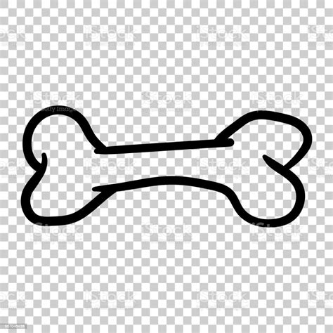 Dog Bone Toy Icon Hand Drawn Vector Illustration On Isolated