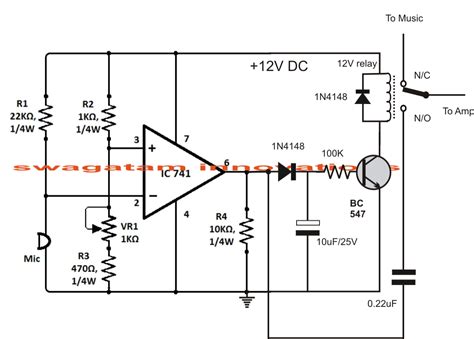 Sound Activated Automatic Amplifier Mute Circuit Circuit Diagram Centre