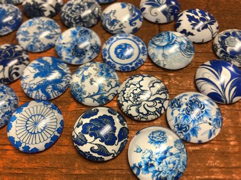 Supply 20pcs 20mm Mixed Pattern Round Flat Back Handmade Etsy