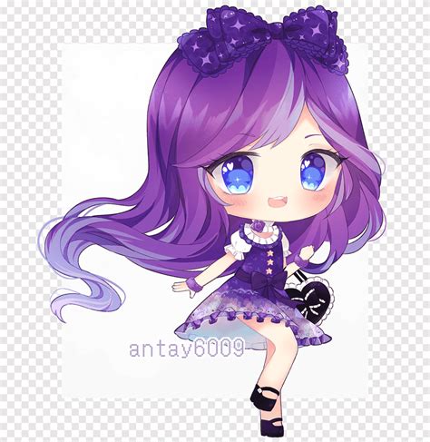 Chibi Mangaka Drawing Anime Art Chibi Purple Violet Png Pngegg