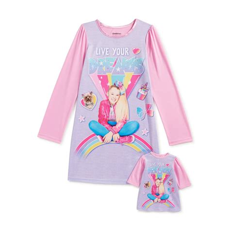 Jojo Siwa Jojo Siwa Girls Dollie And Me Pajama Nightgown Sizes 4 12