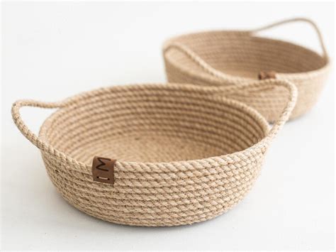 Jute Rope Basket Fruit Rope Bowl Bread Storage Basket Etsy