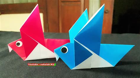 Cara Membuat Burung Merpati Dari Kertas Origami Youtube