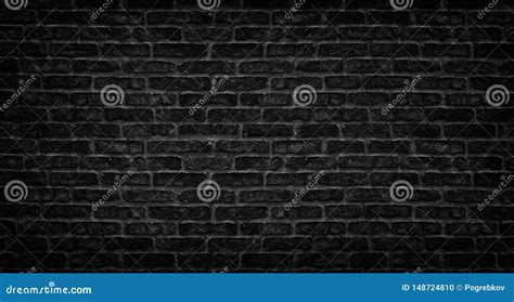 Black Brick Wall Texture Old Stone Block Masonry Dark Gloomy