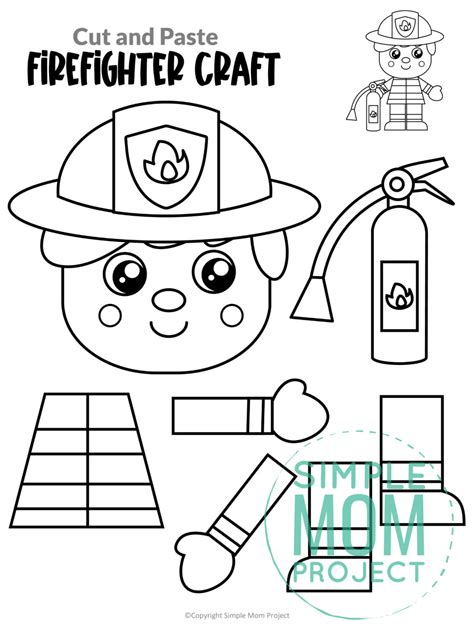 Free Printable Firefighter Craft Template Simple Mom Project