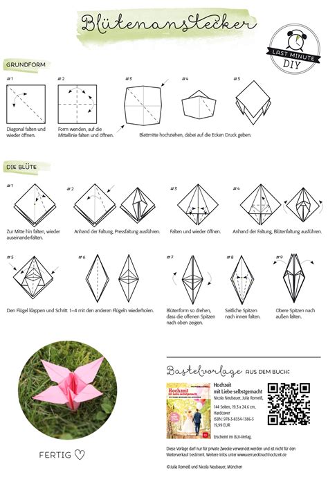 Mit beleuchtung im bad | bastelideen, idee, basteln. Faltanleitung für Origami-Blüten aus "Hochzeit mit Liebe ...