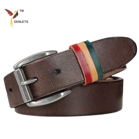 Mens Belt Genuine Leather Luxury Cowhide Buckle Belts For Men New