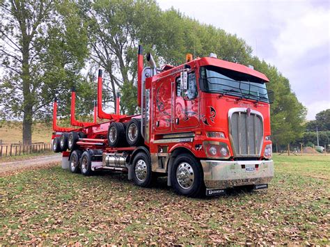 blood orange kenworth  log truck mills tui
