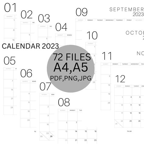 2023 Calendar Printable 2023 Calendar Printable Digital Etsy